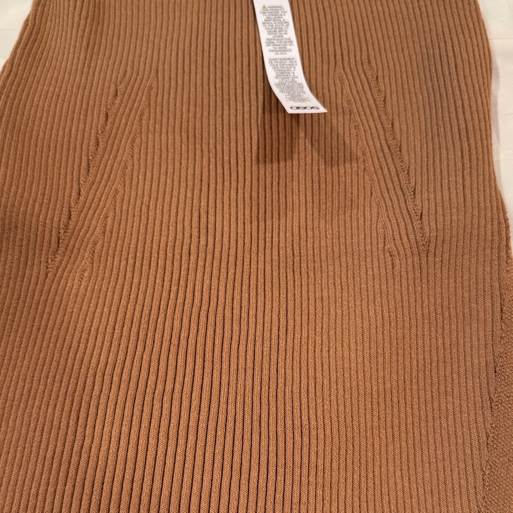 Topshop Tan Ribbed Mini Skirt - Picture 3 of 4